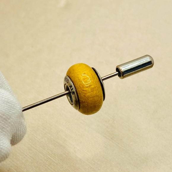 EUC HTF Pandora 790705 Sterling Silver Pau Amarelo Wood Charm - RETIRED - Picture 4 of 8